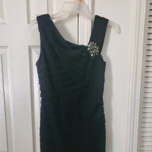 Black Asymmetrical Dress w/ Gem Accent